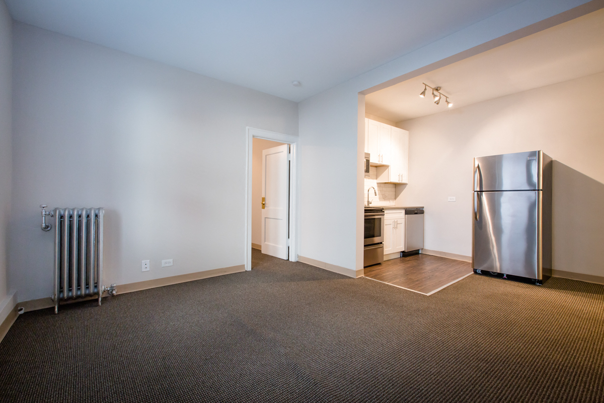 Updated two bedroom apartment home with carpet in hyde park chicago